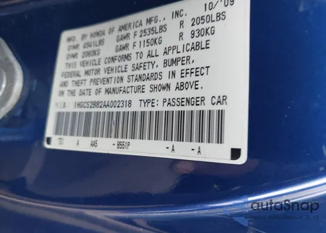 2010 Honda Accord 3.5 Ex-L z USA, uszkodzony, nr VIN 1HGCS2B82AA002318